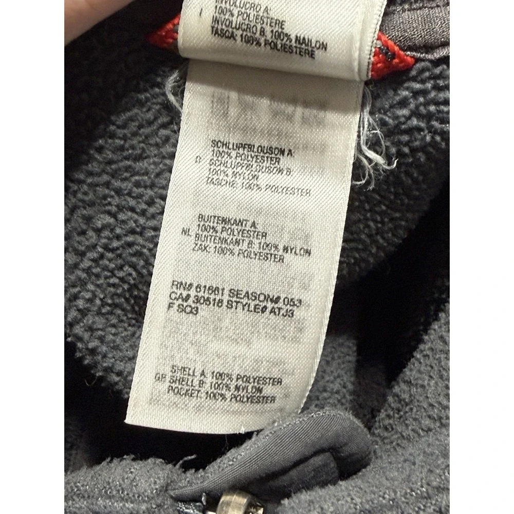 The North Face Full Zip Fleece Jacket Men's Size XL Black Grey Outdoor Hiking